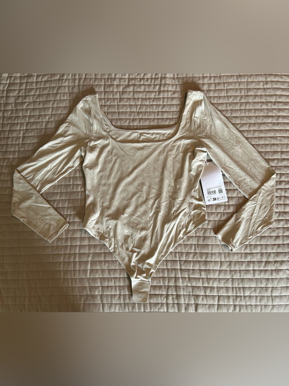NWT Lululemon Wundermost Square Neck Bodysuit in Cream